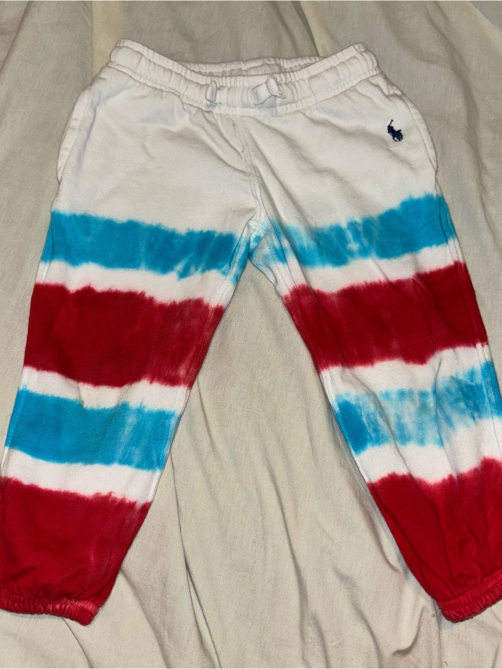 Polo by Ralph Lauren Kids Tie-Dye Sweatpants in Red, Blue & White